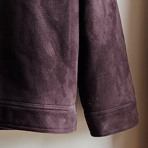 Nautica Brown Faux Micro-Suede Winter Coat Size Large - Picture 15 of 16